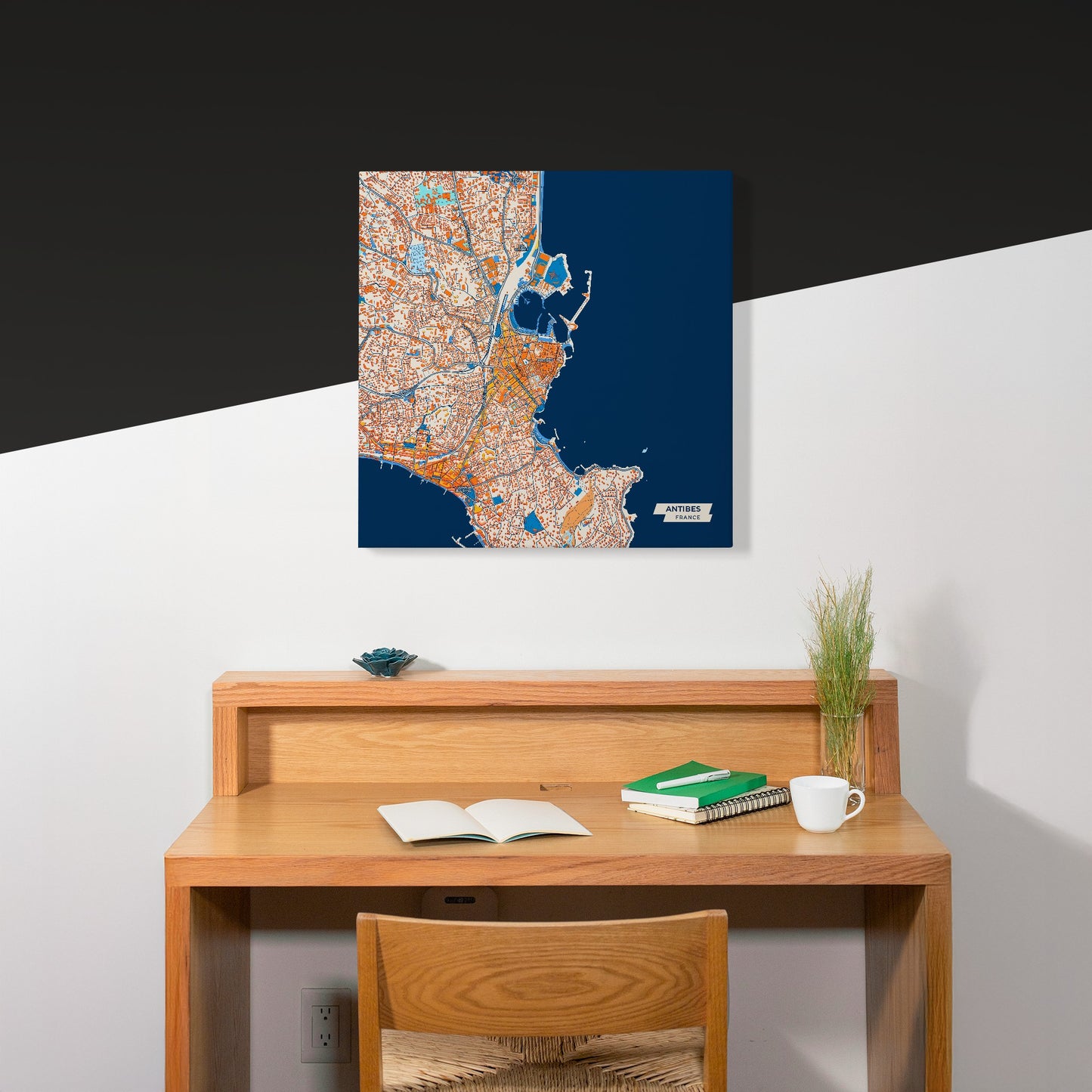 Antibes France Colorful City Map Canvas Print Scene