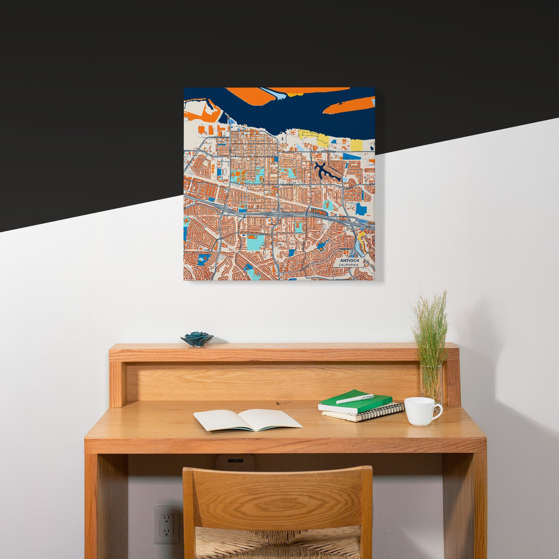 Antioch California Colorful City Map Canvas Print Scene