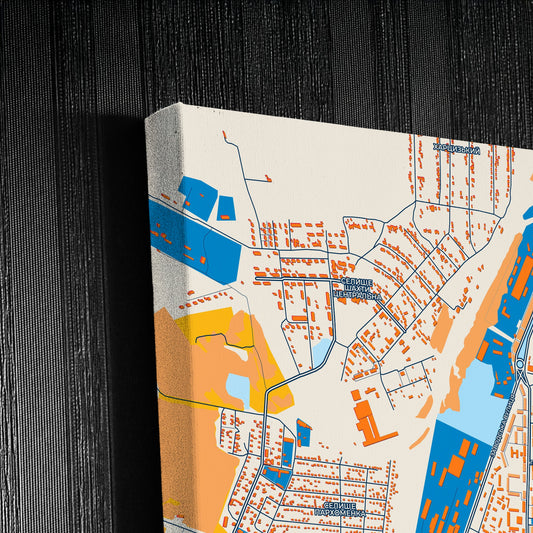 Антрацит Ukraine Colorful City Map Canvas Print Detail