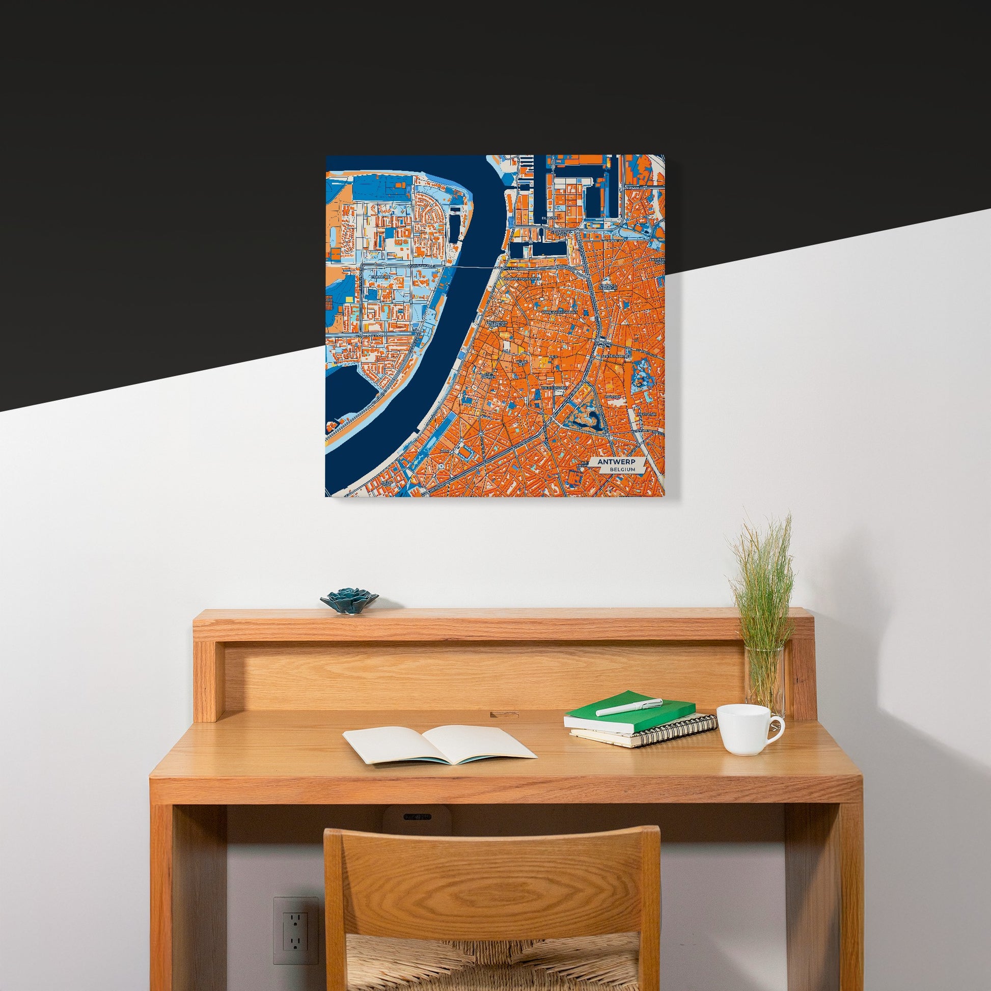 Antwerp  Belgium Colorful City Map Canvas Print Scene