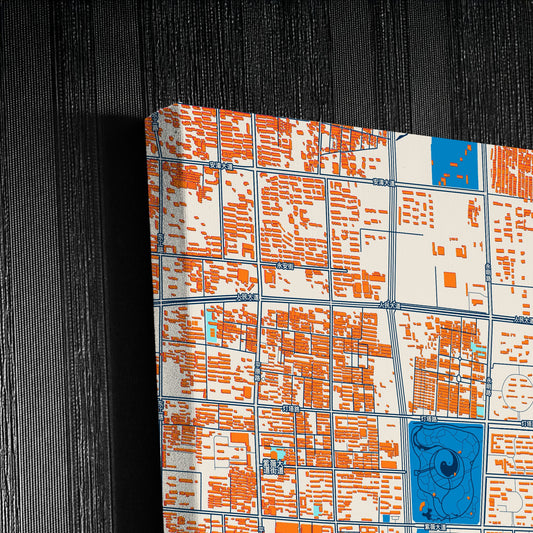 Anyang China Colorful City Map Canvas Print Detail
