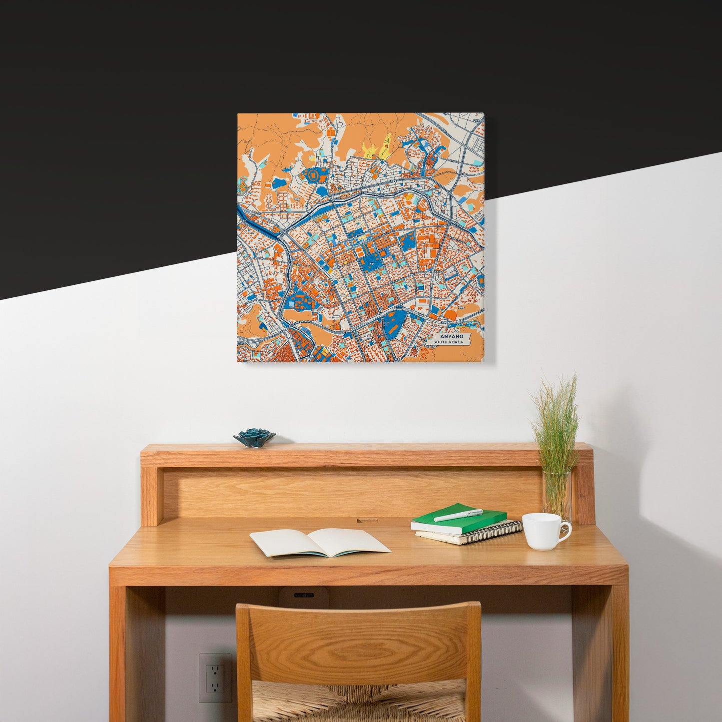 Anyang South Korea Colorful City Map Canvas Print Scene