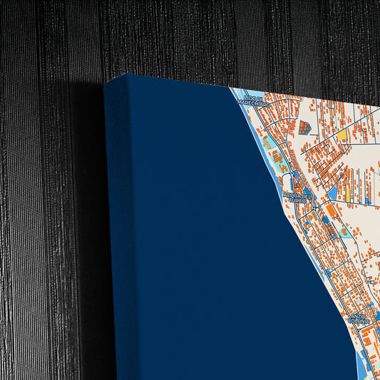 Anzio Italy Colorful City Map Canvas Print Detail