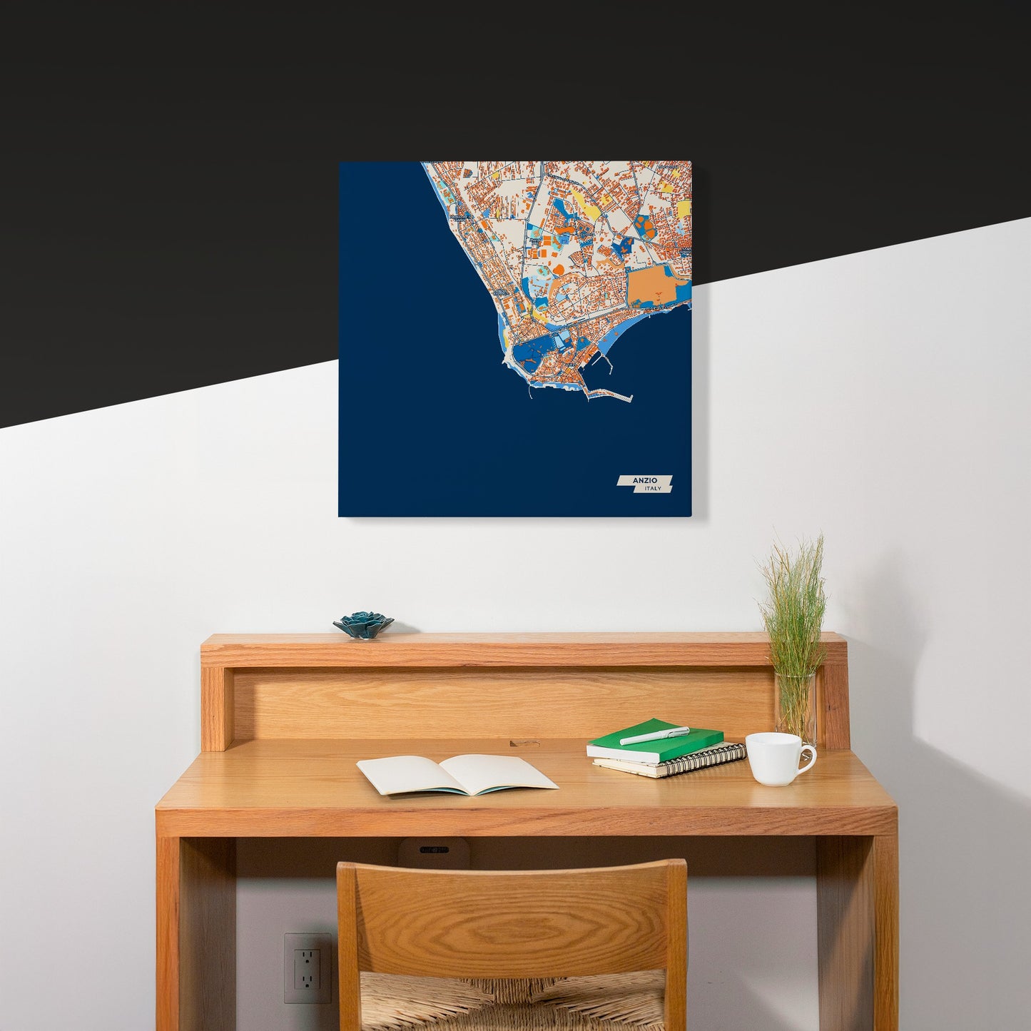 Anzio Italy Colorful City Map Canvas Print Scene