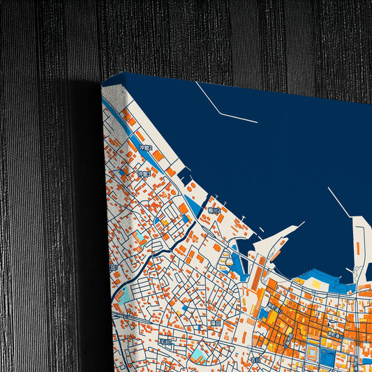Aomori Japan Colorful City Map Canvas Print Detail