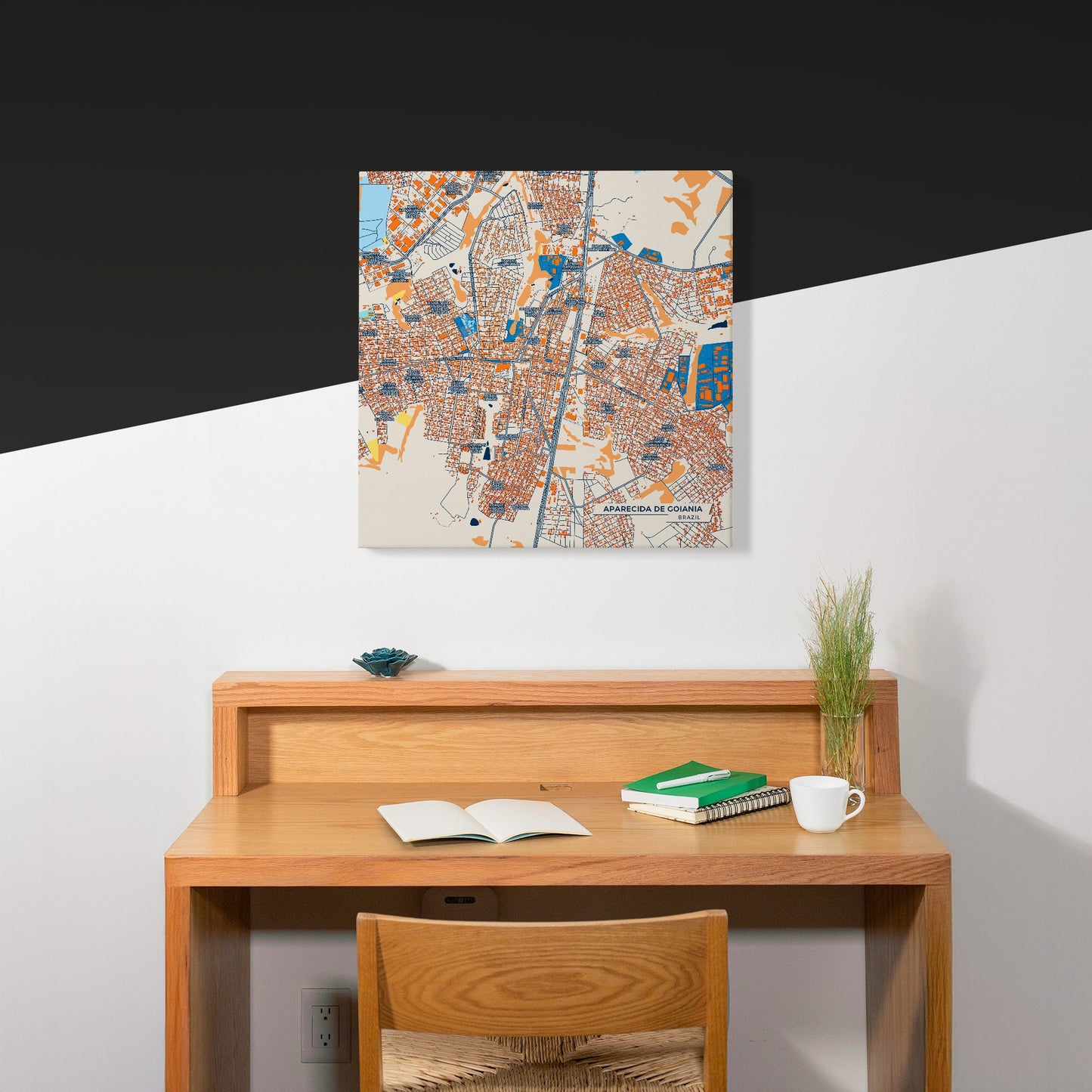 Aparecida De Goiania Brazil Colorful City Map Canvas Print Scene