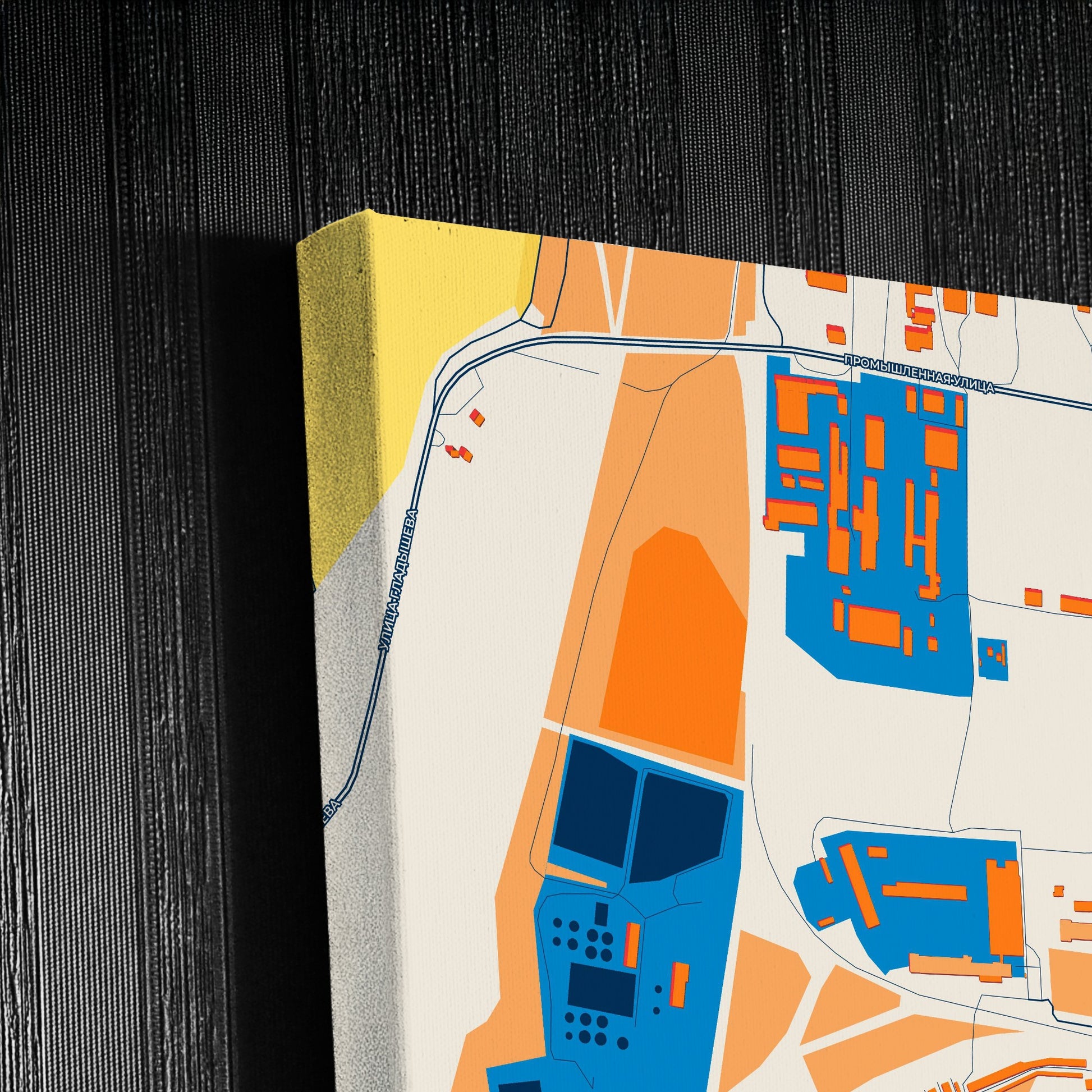 Апатиты Russia Colorful City Map Canvas Print Detail