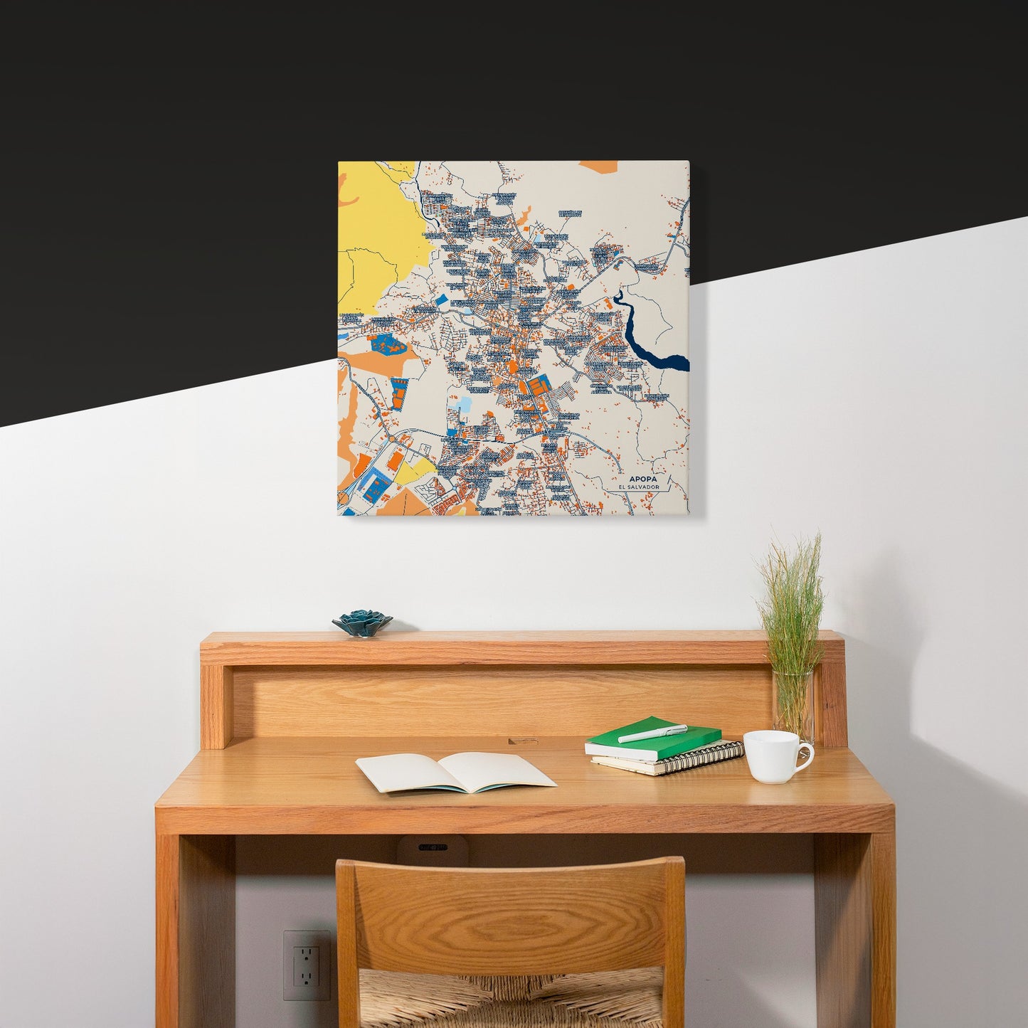 Apopa El Salvador Colorful City Map Canvas Print Scene