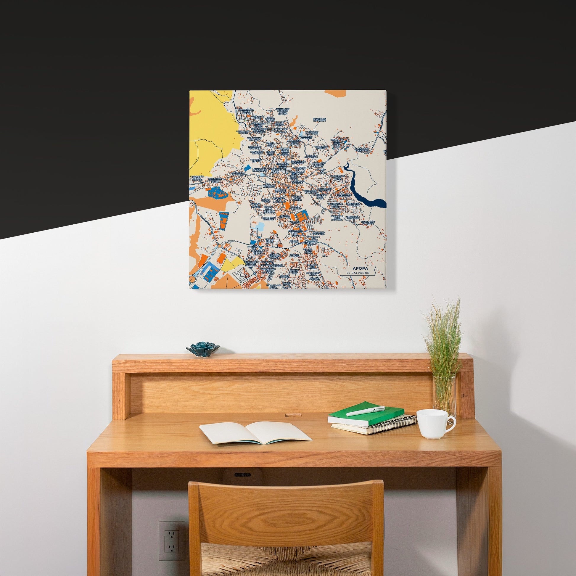 Apopa El Salvador Colorful City Map Canvas Print Scene
