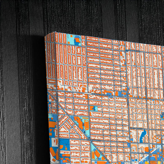Appleton Wisconsin Colorful City Map Canvas Print Detail