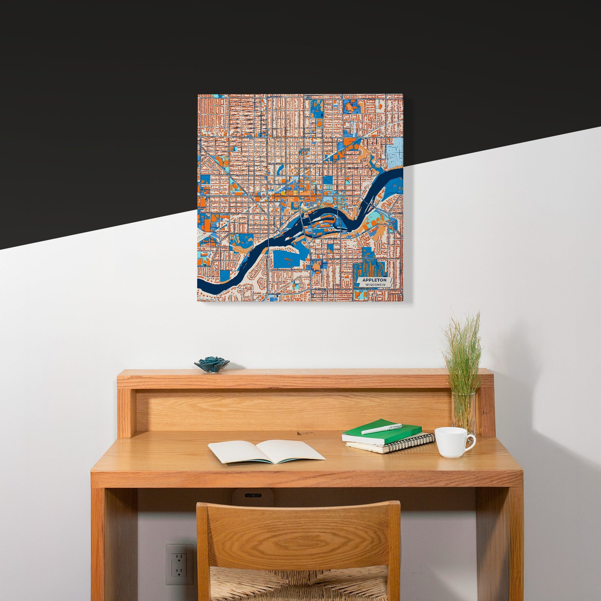 Appleton Wisconsin Colorful City Map Canvas Print Scene