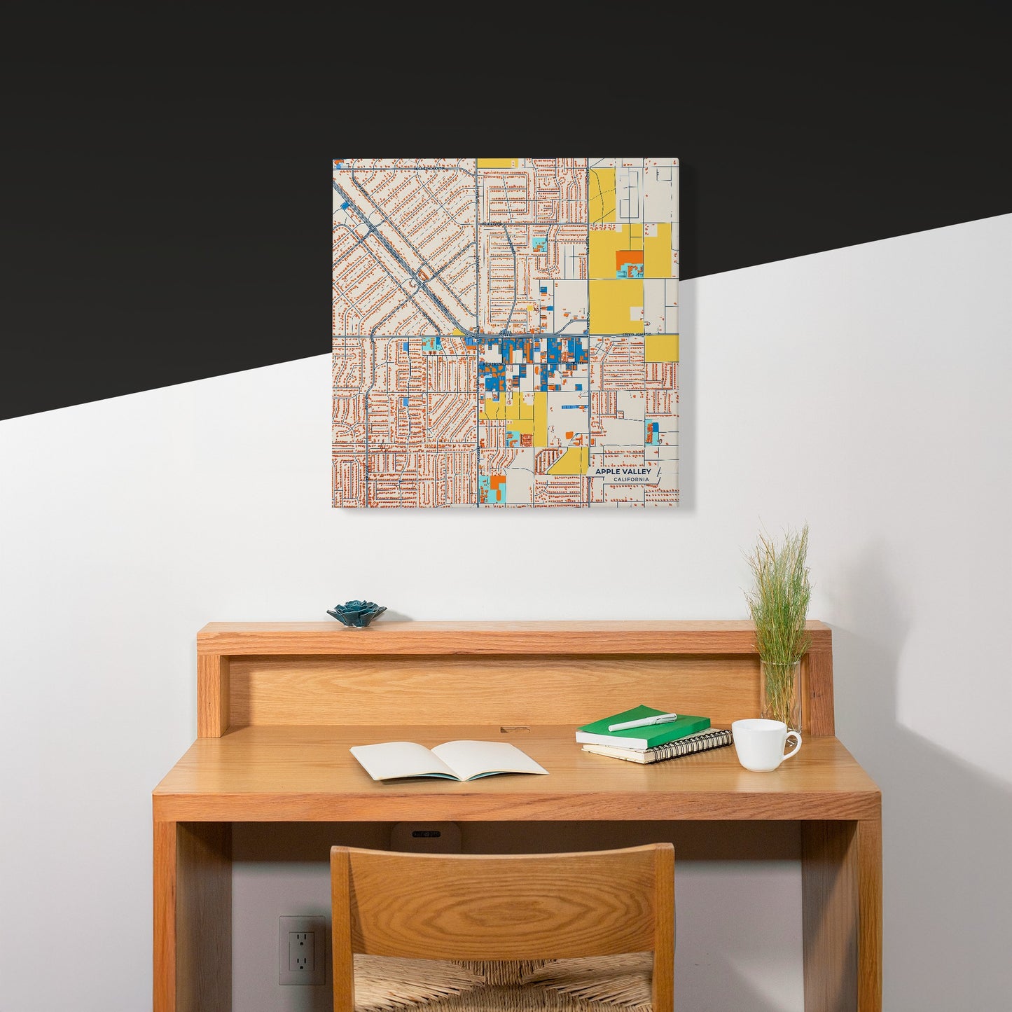 Apple Valley California Colorful City Map Canvas Print Scene