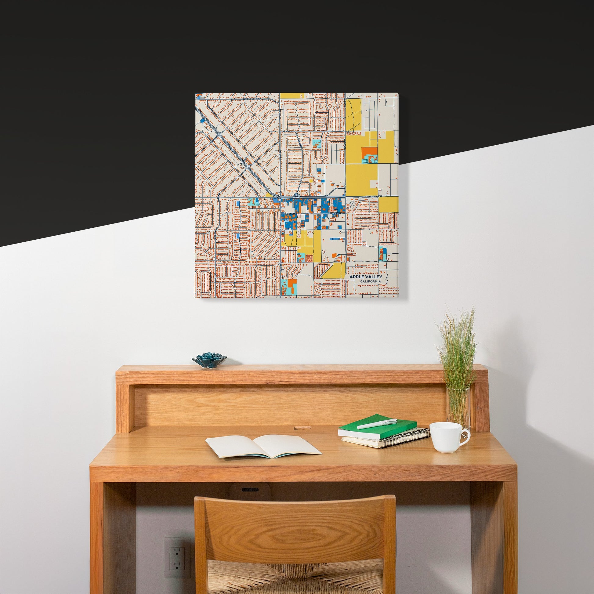 Apple Valley California Colorful City Map Canvas Print Scene
