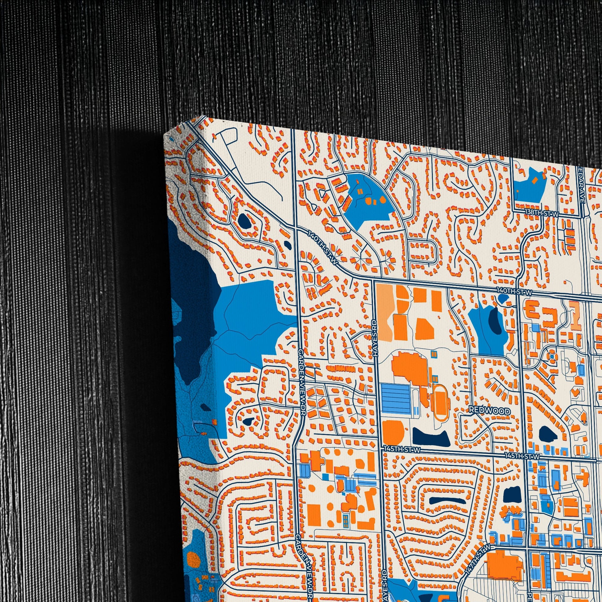 Apple Valley Minnesota Colorful City Map Canvas Print Detail