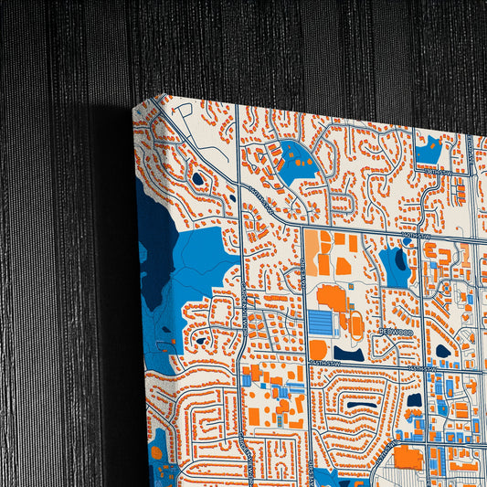 Apple Valley Minnesota Colorful City Map Canvas Print Detail