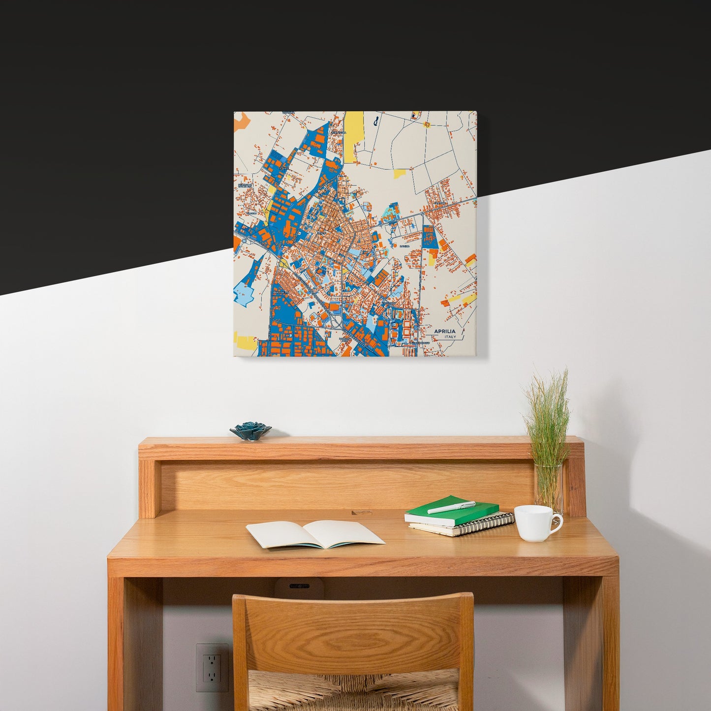 Aprilia Italy Colorful City Map Canvas Print Scene