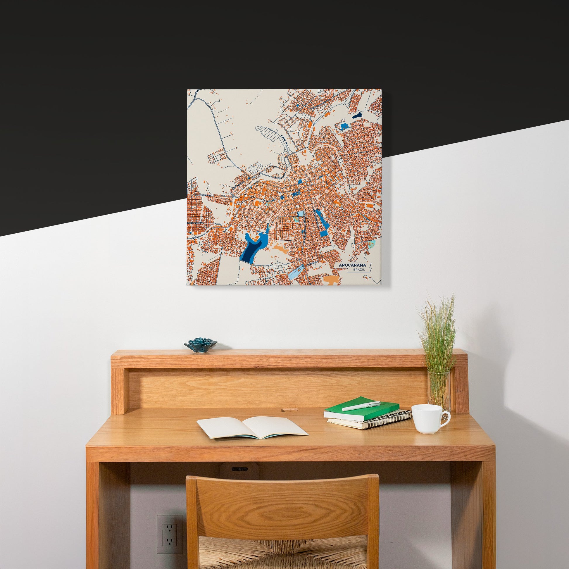Apucarana Brazil Colorful City Map Canvas Print Scene