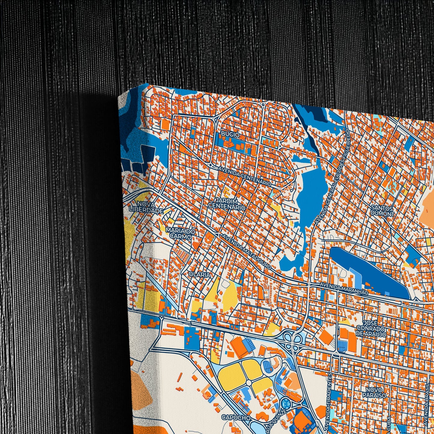 Aracaju Brazil Colorful City Map Canvas Print Detail