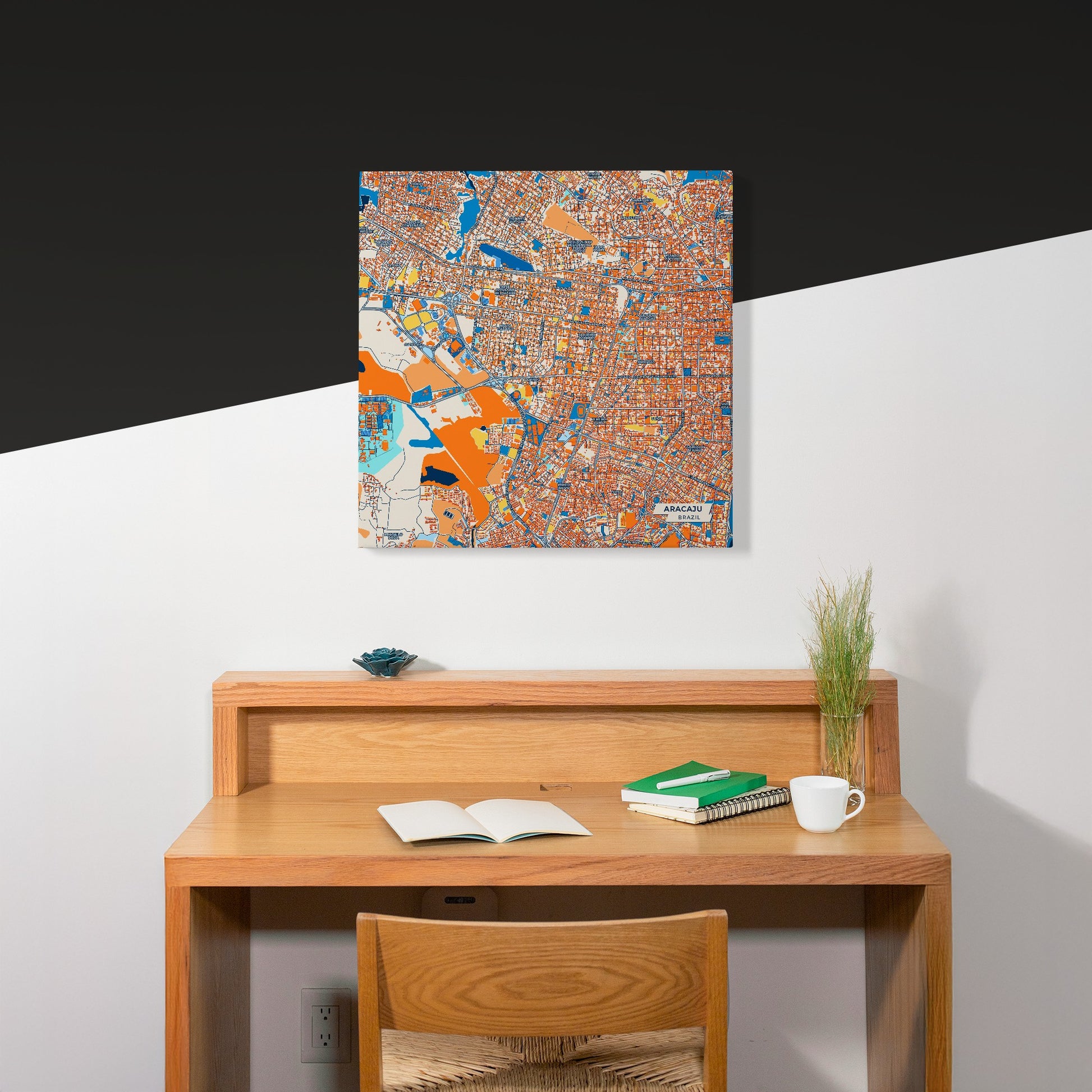 Aracaju Brazil Colorful City Map Canvas Print Scene