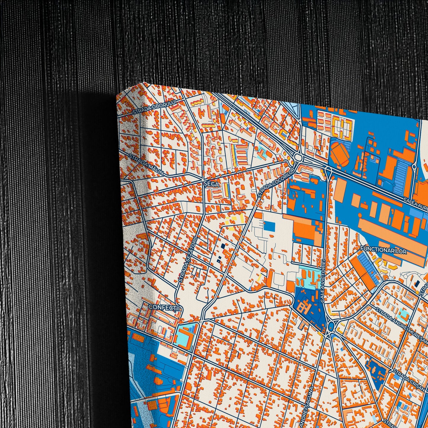 Arad Romania Colorful City Map Canvas Print Detail