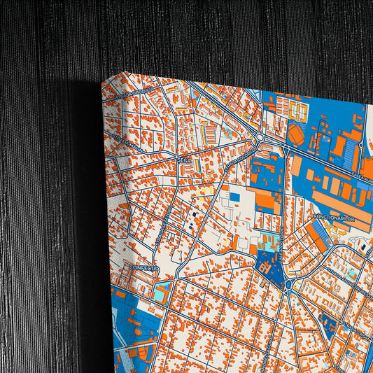Arad Romania Colorful City Map Canvas Print Detail