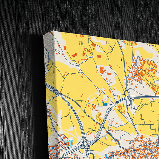 Aradíppou   Cyprus Colorful City Map Canvas Print Detail