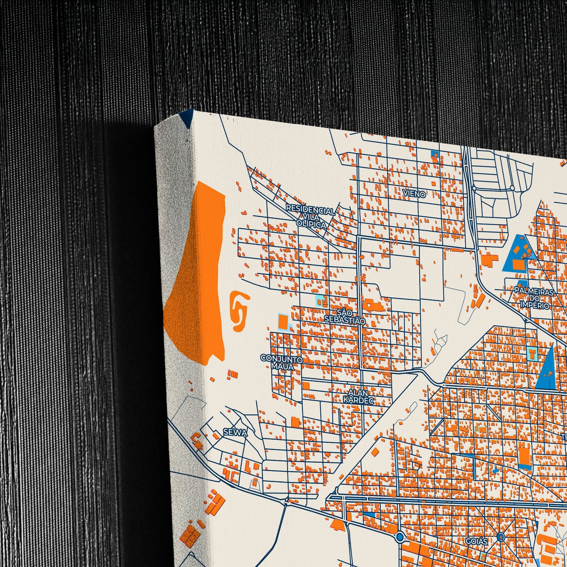 Araguari Brazil Colorful City Map Canvas Print Detail