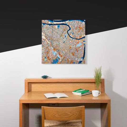 Arakawa Japan Colorful City Map Canvas Print Scene