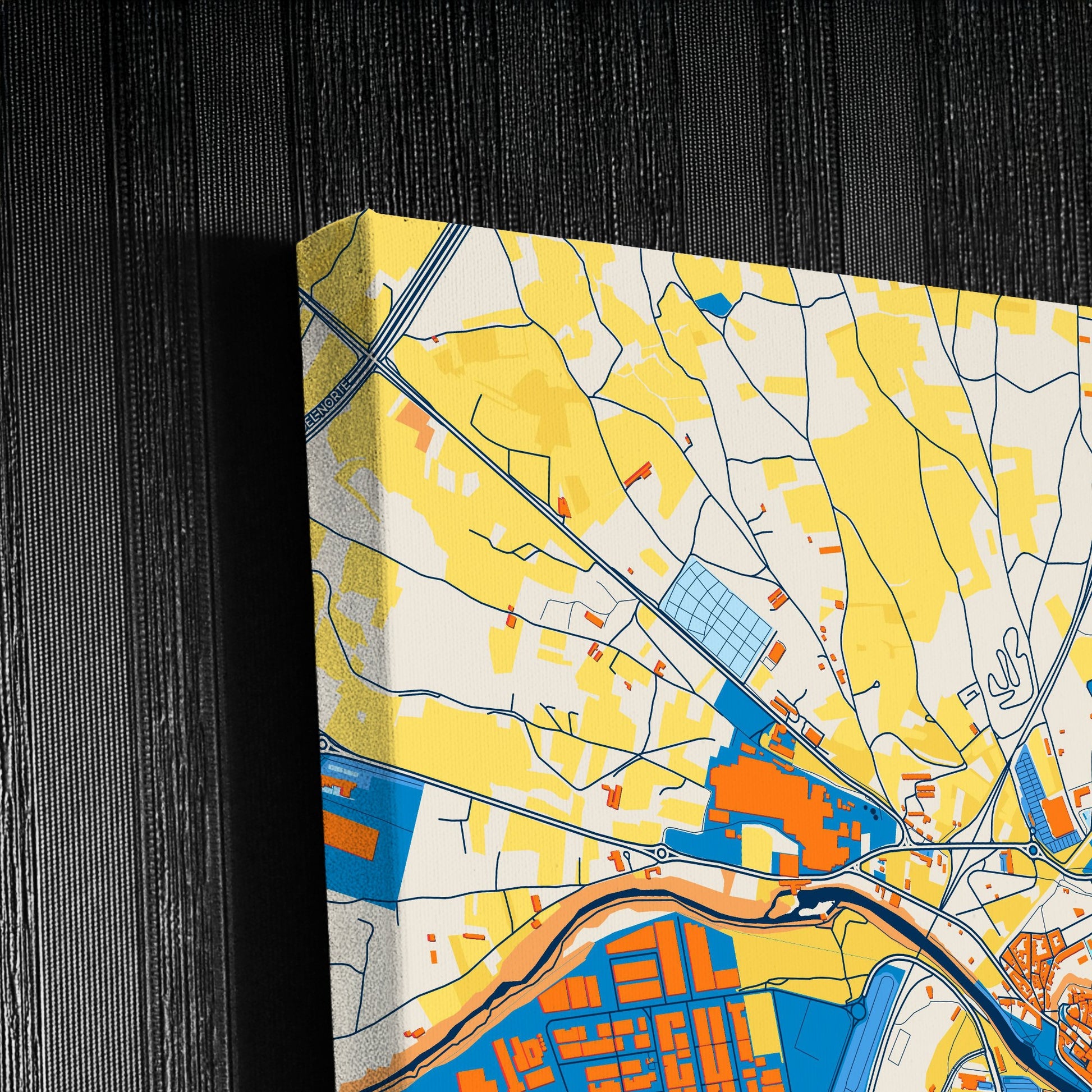 Aranda De Duero Spain Colorful City Map Canvas Print Detail