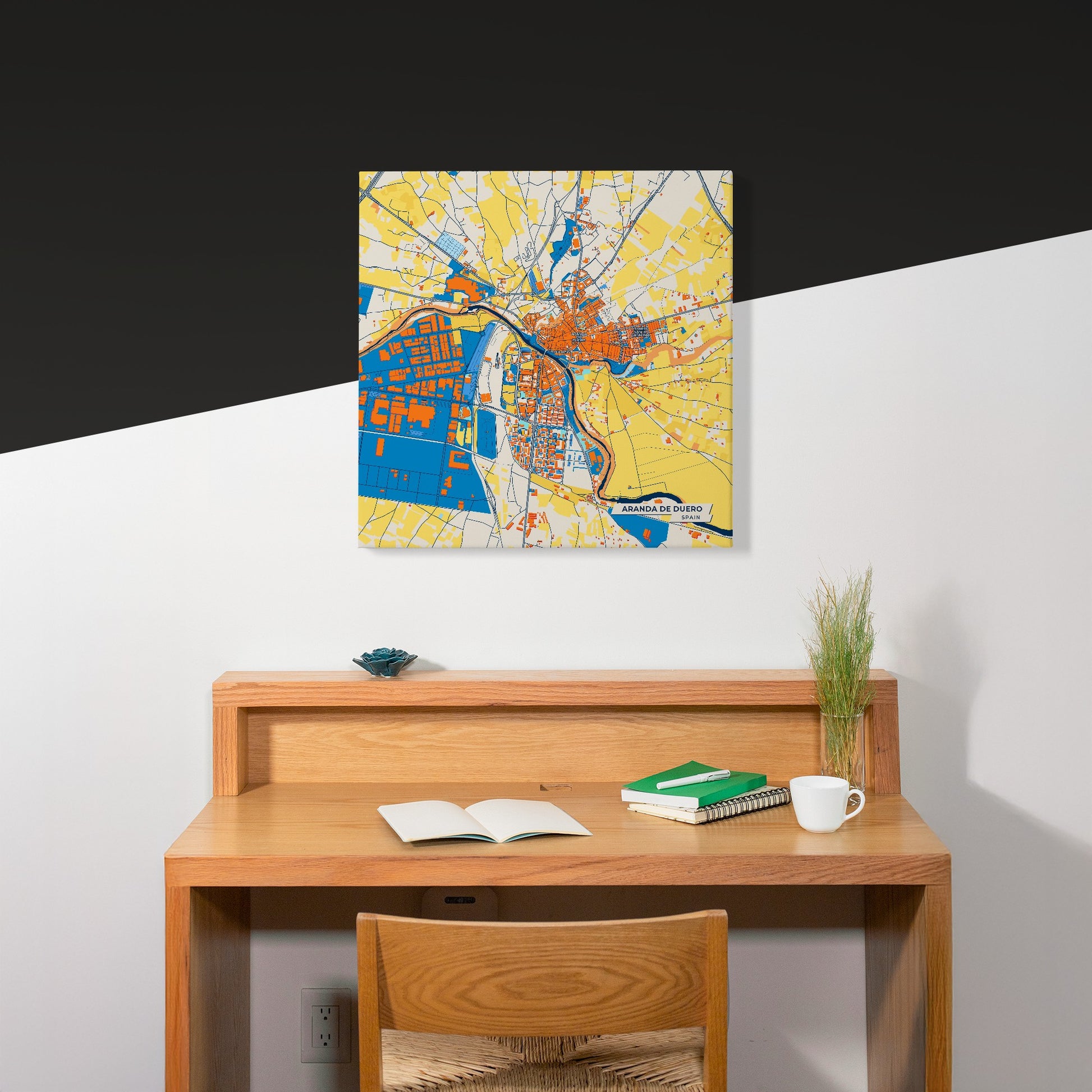 Aranda De Duero Spain Colorful City Map Canvas Print Scene