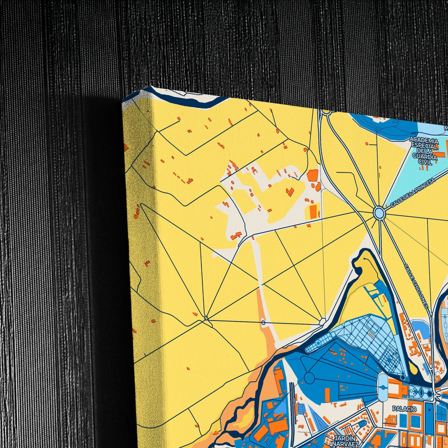 Aranjuez Spain Colorful City Map Canvas Print Detail