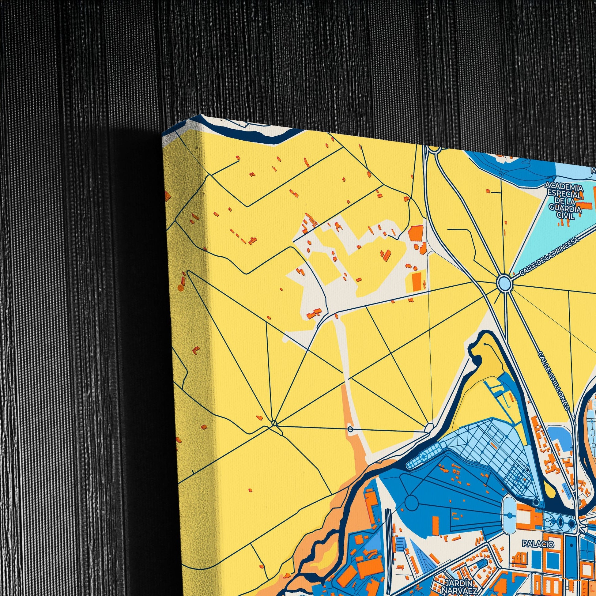 Aranjuez Spain Colorful City Map Canvas Print Detail