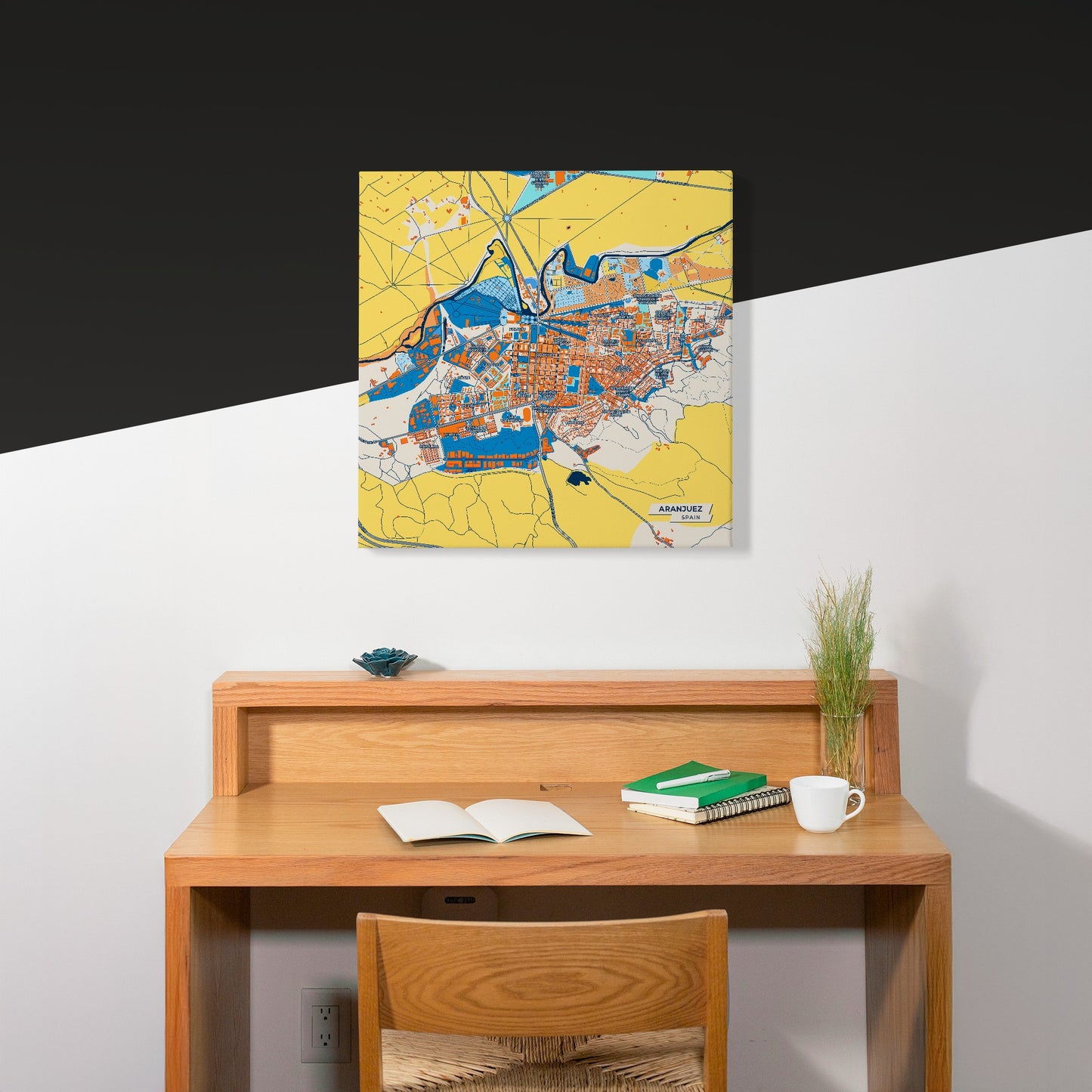Aranjuez Spain Colorful City Map Canvas Print Scene