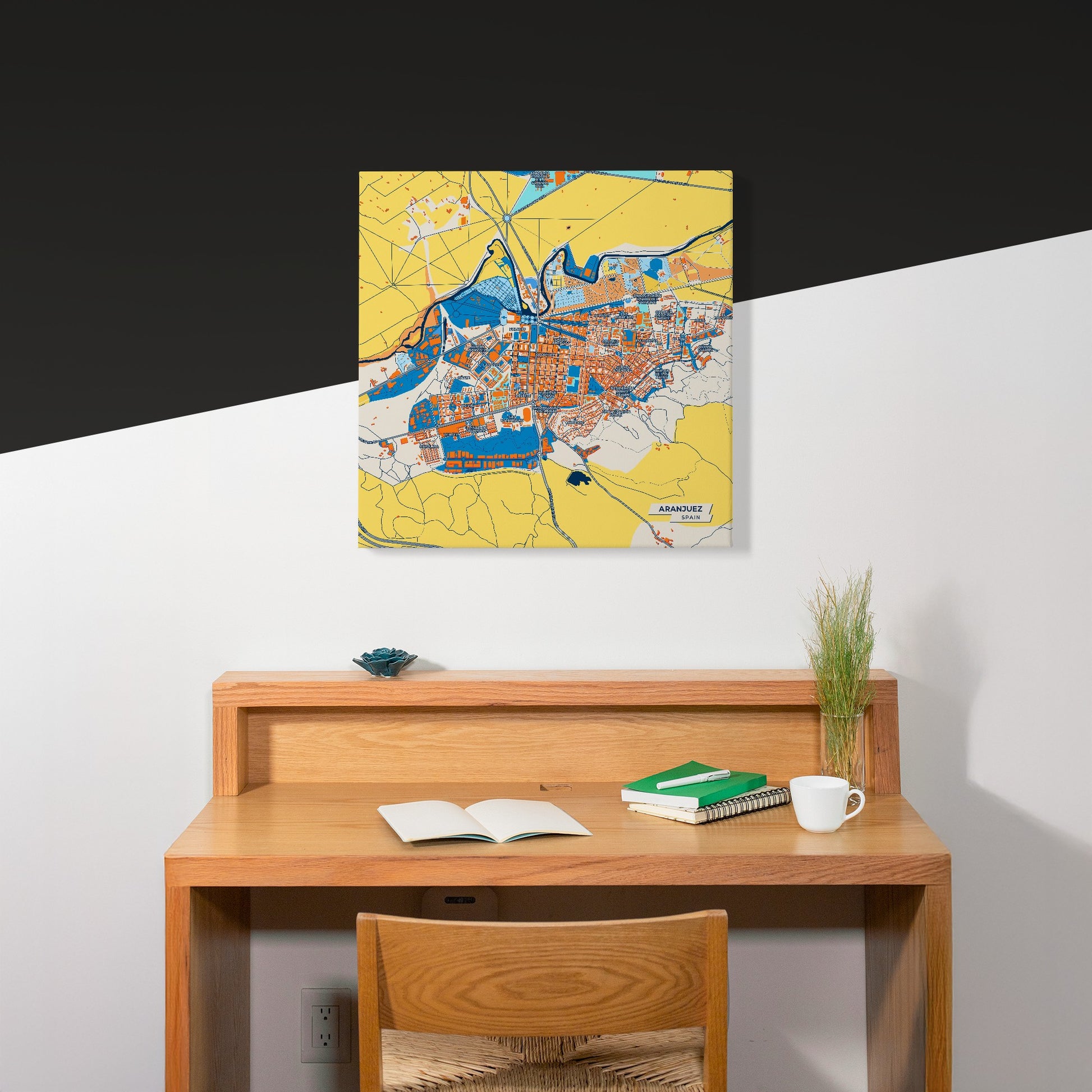 Aranjuez Spain Colorful City Map Canvas Print Scene
