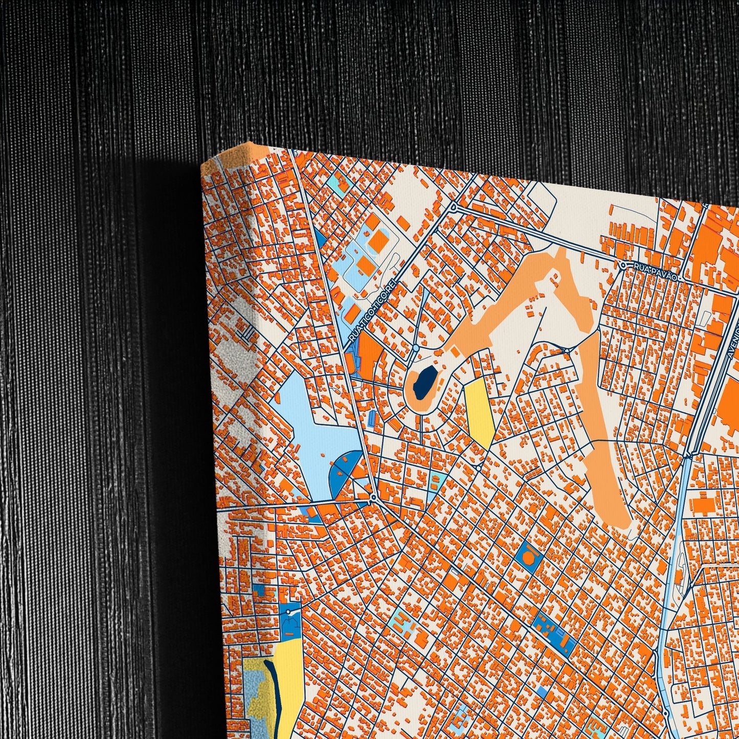 Arapongas Brazil Colorful City Map Canvas Print Detail