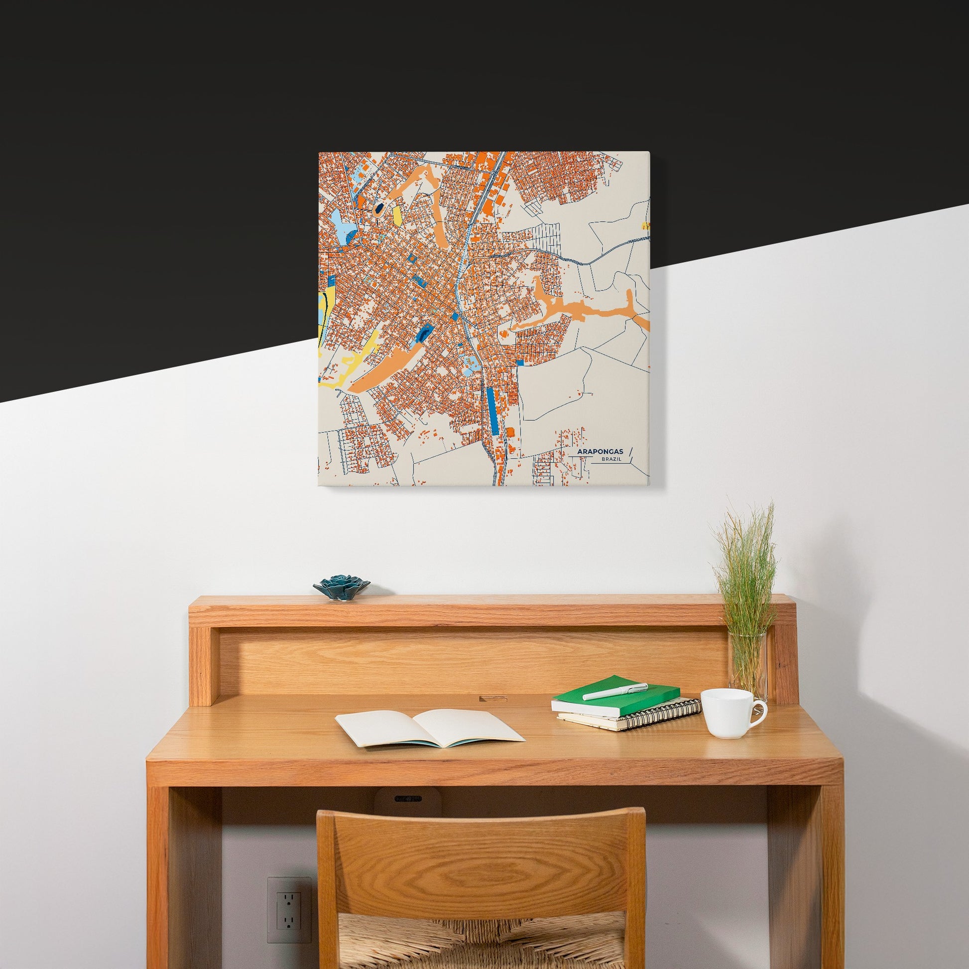 Arapongas Brazil Colorful City Map Canvas Print Scene