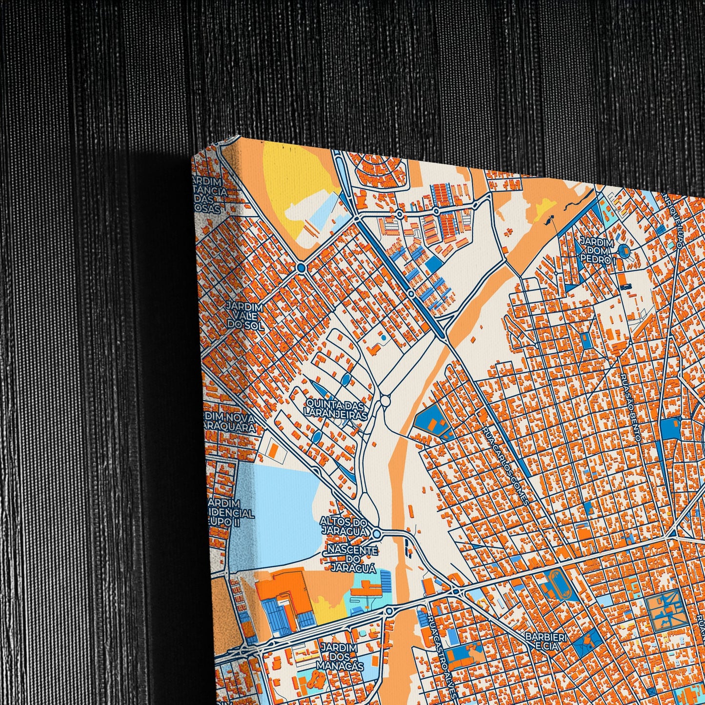 Araraquara Brazil Colorful City Map Canvas Print Detail