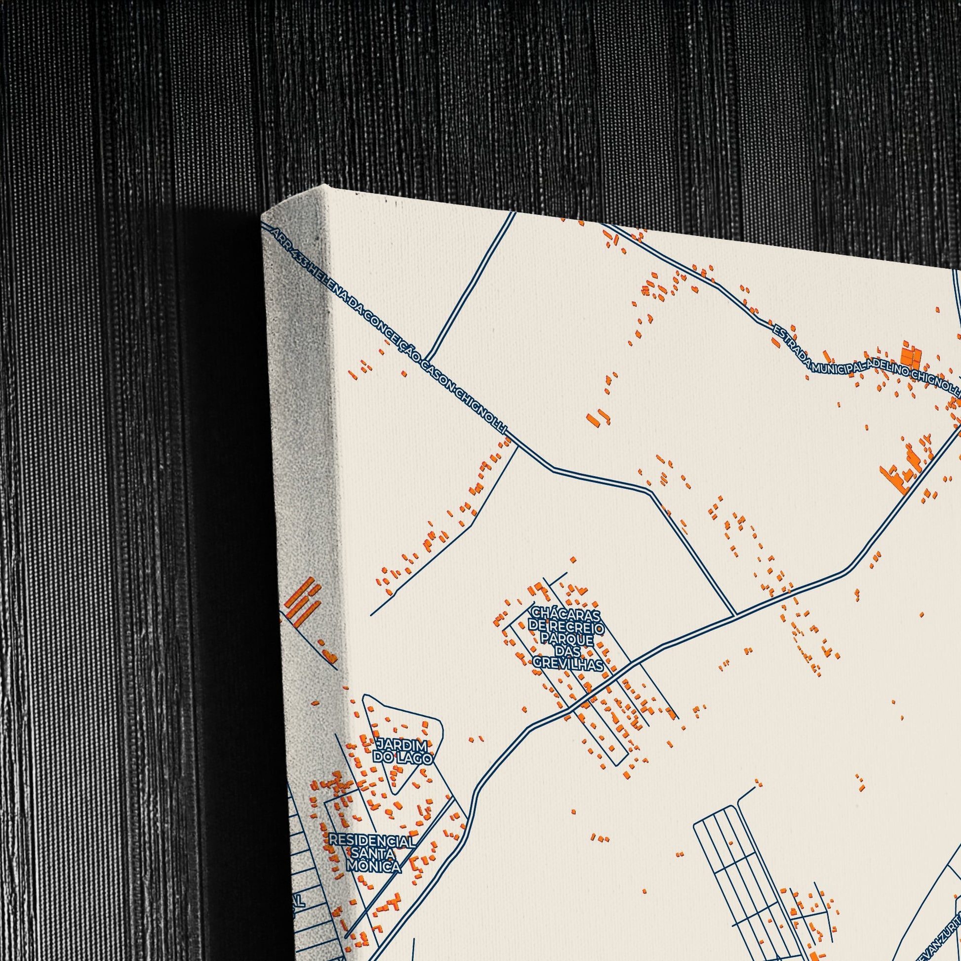 Araras Brazil Colorful City Map Canvas Print Detail