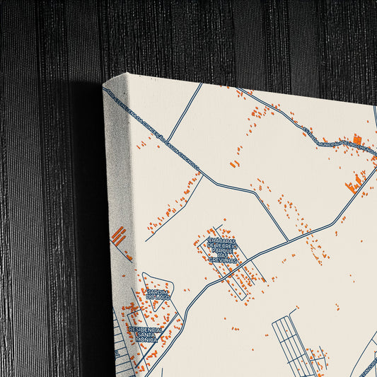 Araras Brazil Colorful City Map Canvas Print Detail