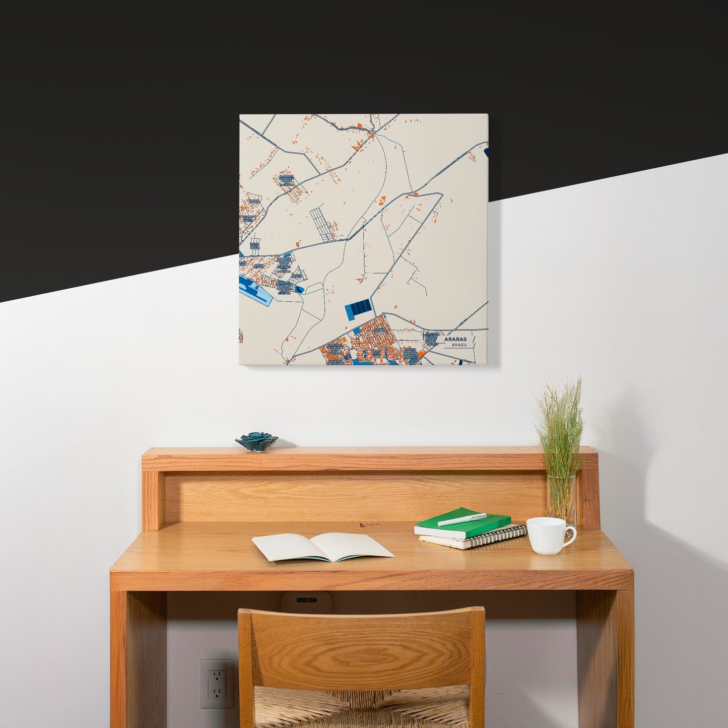 Araras Brazil Colorful City Map Canvas Print Scene