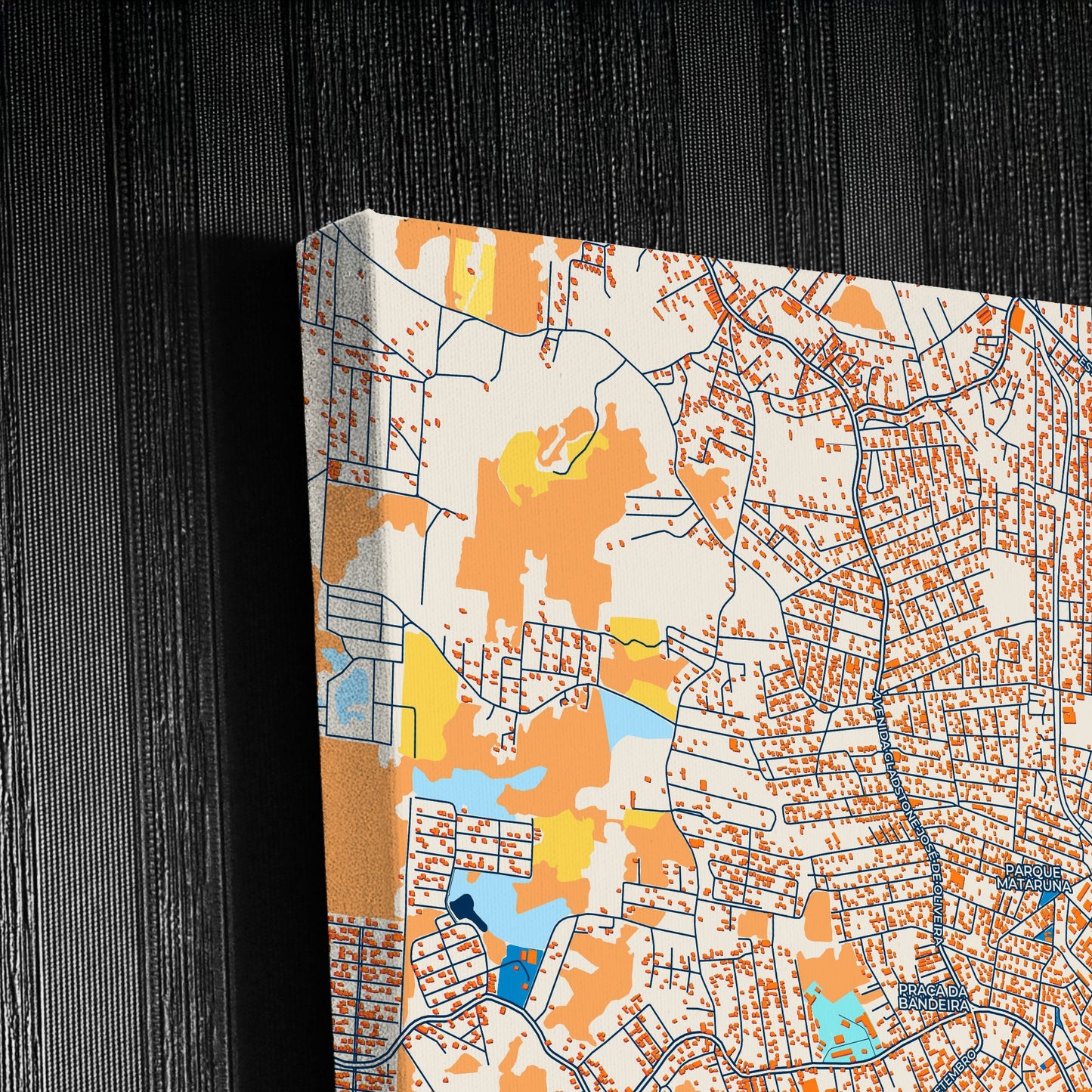 Araruama Brazil Colorful City Map Canvas Print Detail