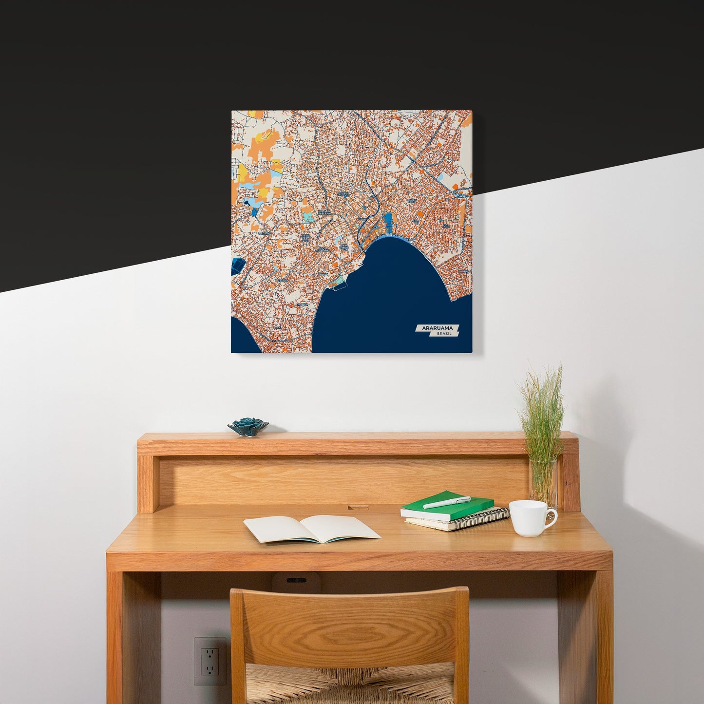 Araruama Brazil Colorful City Map Canvas Print Scene