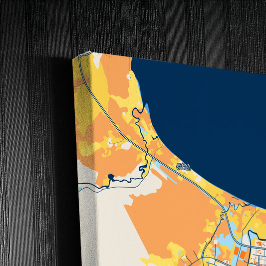 Arawa Papua New Guinea Colorful City Map Canvas Print Detail