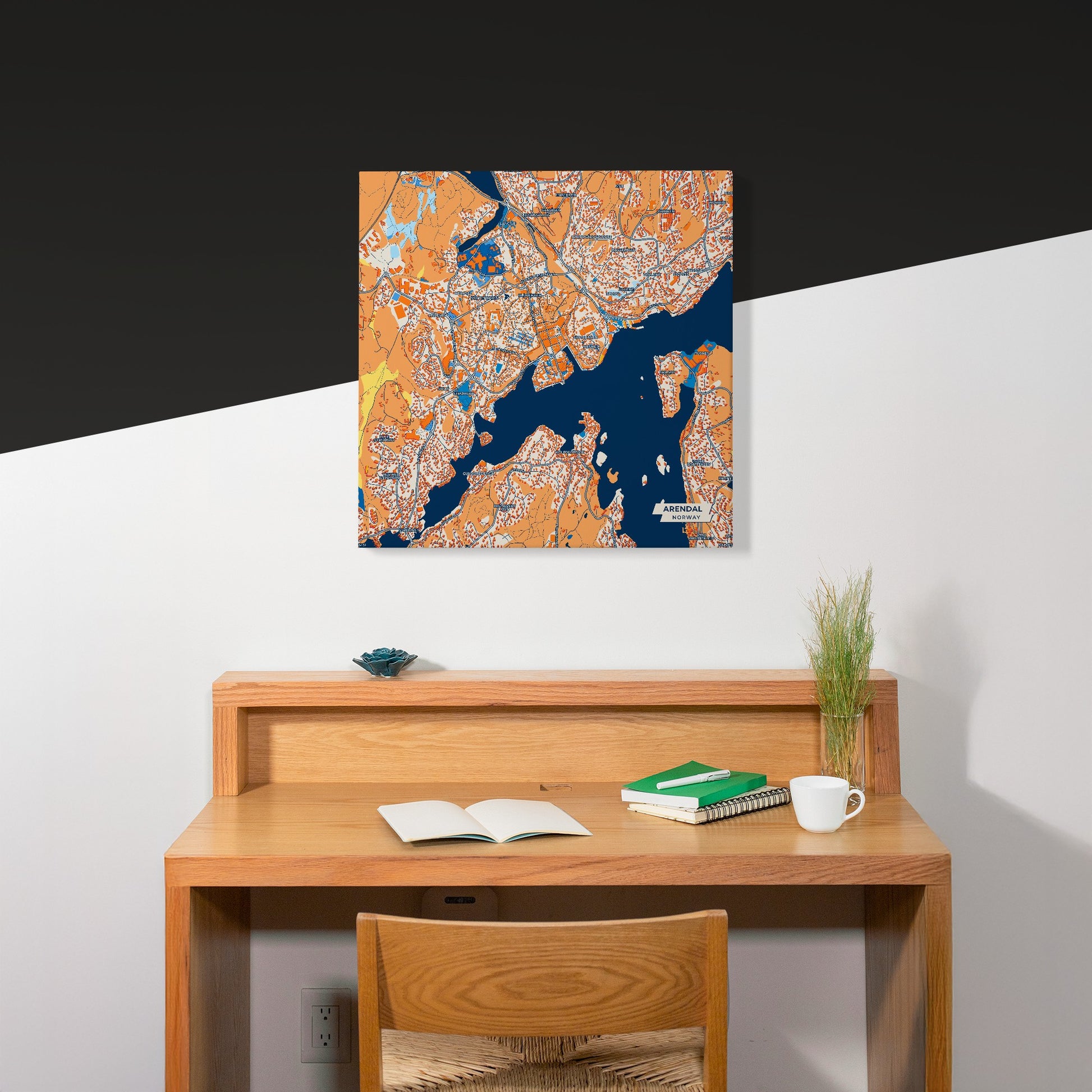 Arendal Norway Colorful City Map Canvas Print Scene