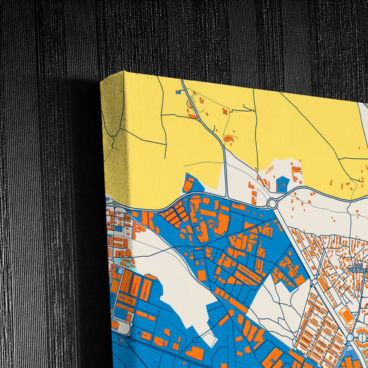 Arganda Spain Colorful City Map Canvas Print Detail