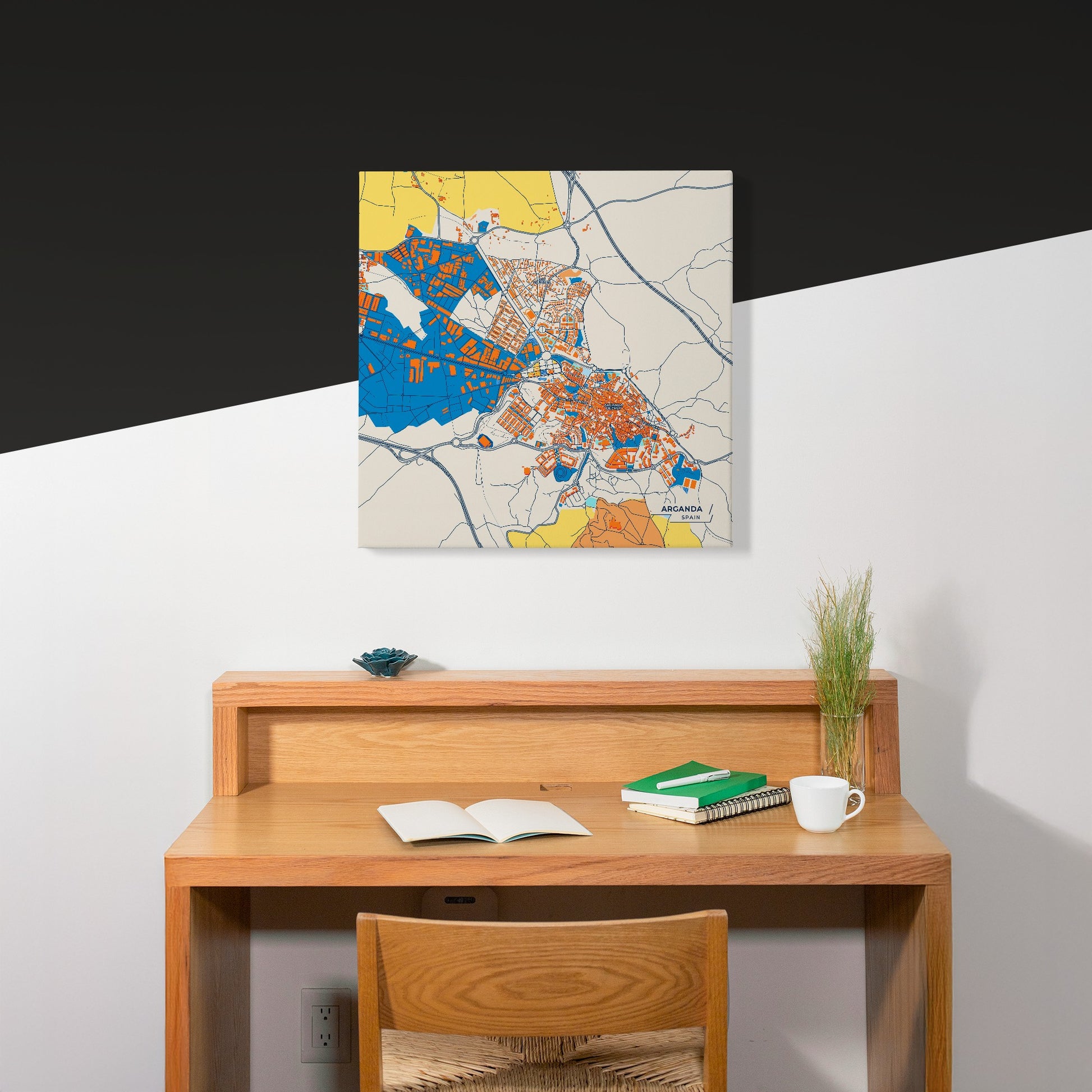 Arganda Spain Colorful City Map Canvas Print Scene