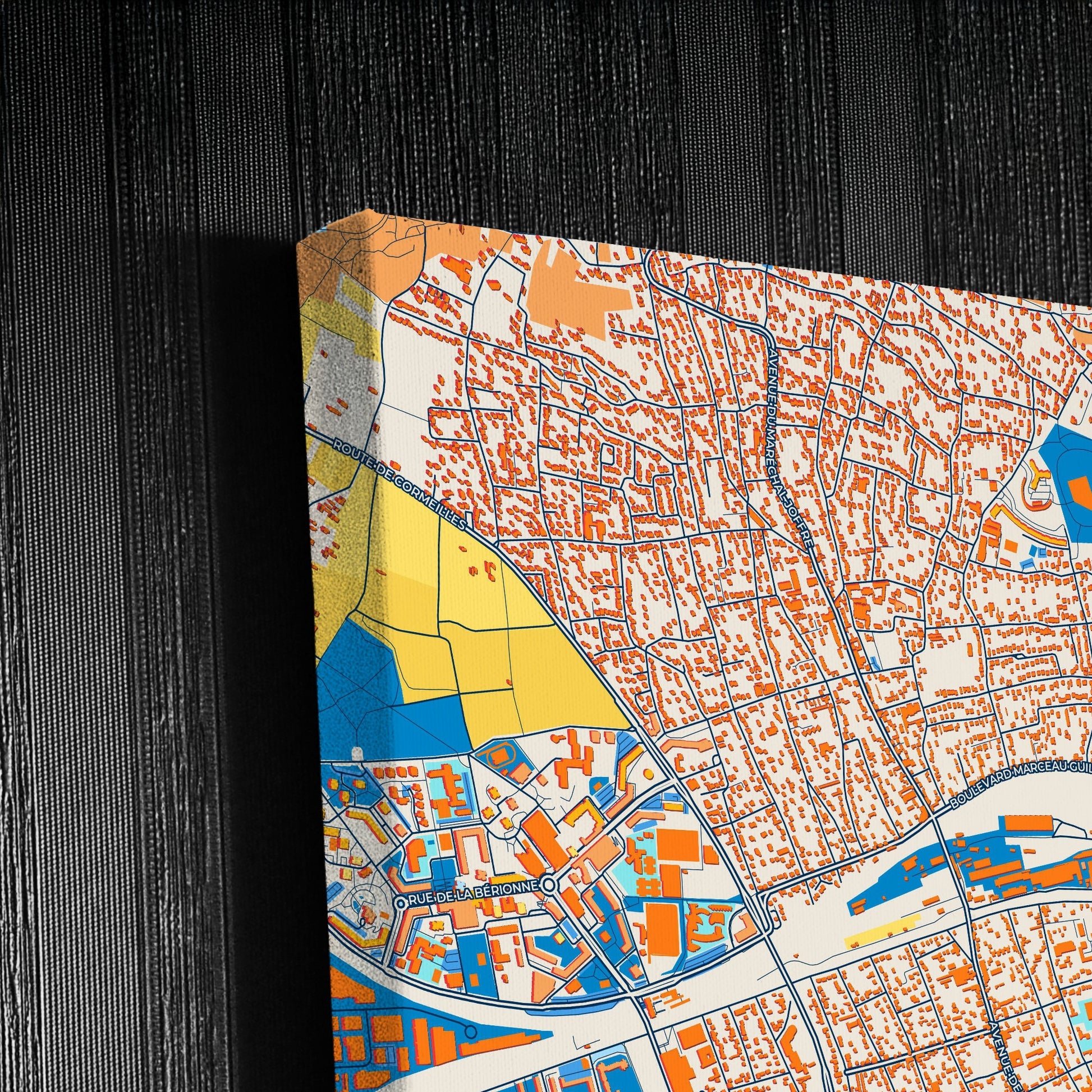 Argenteuil France Colorful City Map Canvas Print Detail
