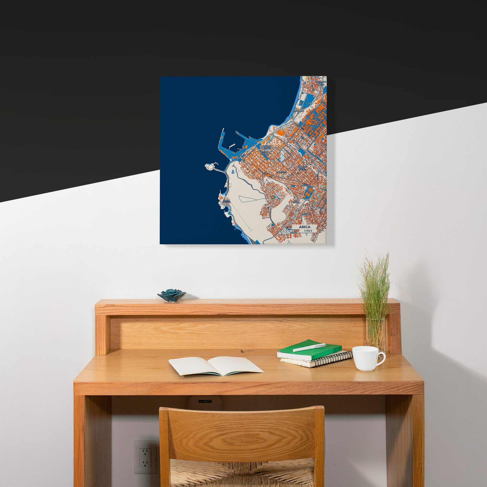 Arica Chile Colorful City Map Canvas Print Scene