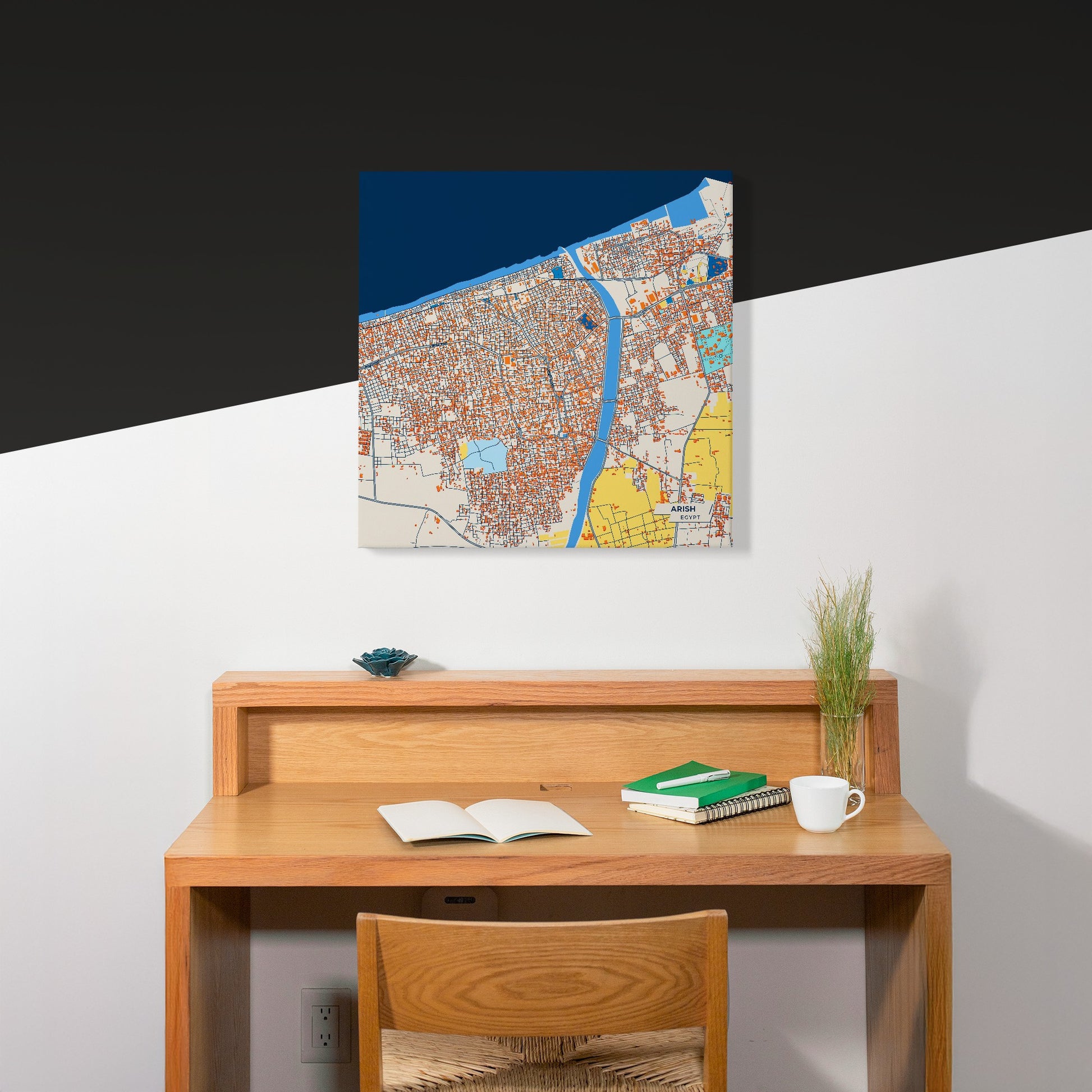 Arish Egypt Colorful City Map Canvas Print Scene