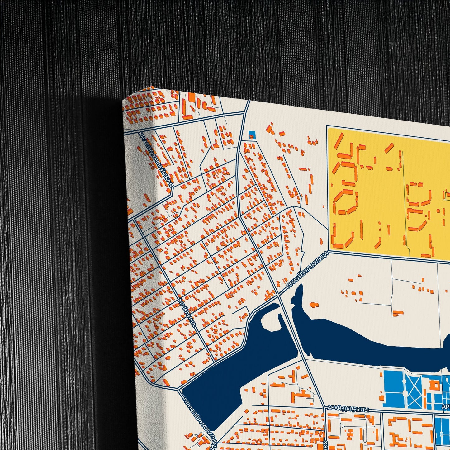 Arkalyk Kazakhstan Colorful City Map Canvas Print Detail